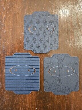 Boutique Black Embossed Earring Cards Jewelry Packaging - 20 Total Pack